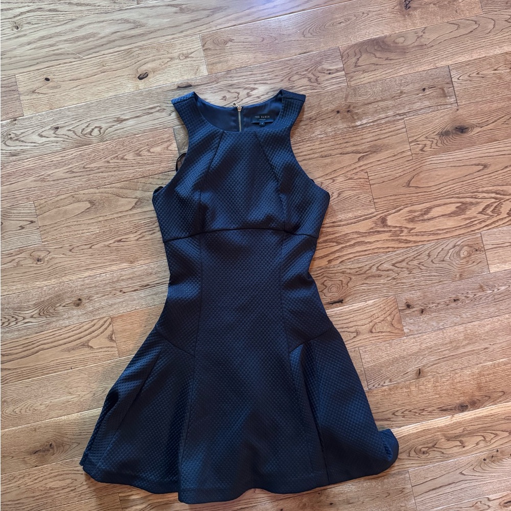 Ted Baker Black Pleated Halter Mini Dress